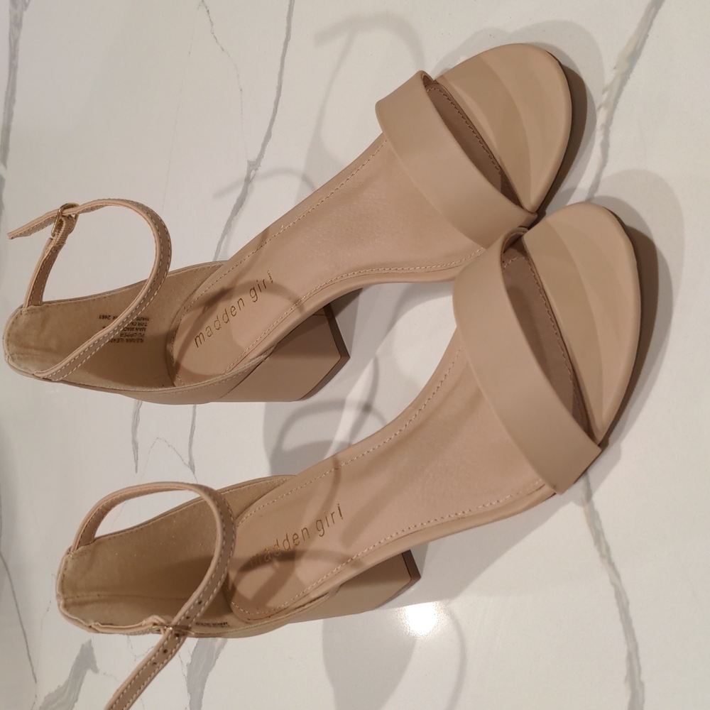 Madden Girl Block Heels - Nude